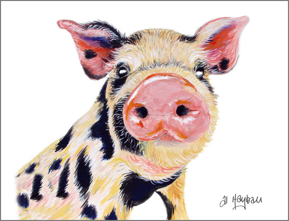Hamlet the pig, Pig painting,