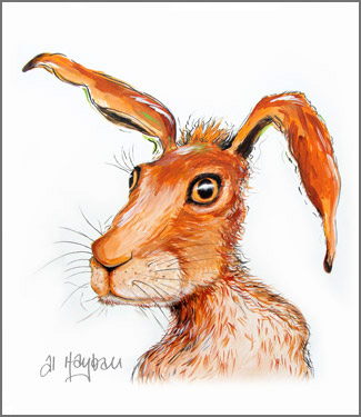 astonished hare painting,