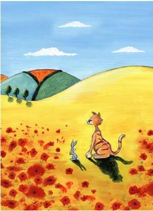'A cat amongst the poppies' 