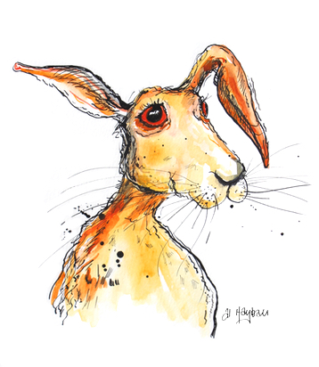 whats up doc?, hare ink drawing,