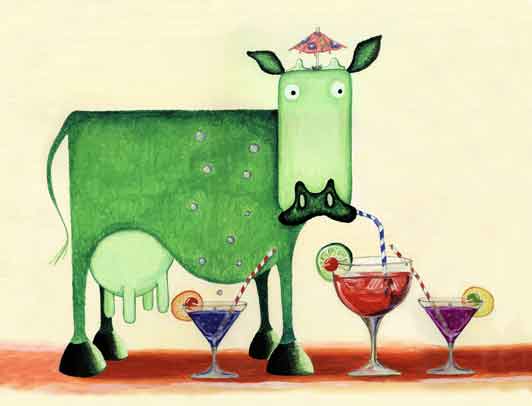 cocktail cow, green cow, minty cow,