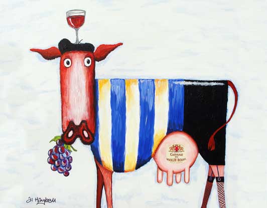 moulin rouge, french cow, redwine cow, 