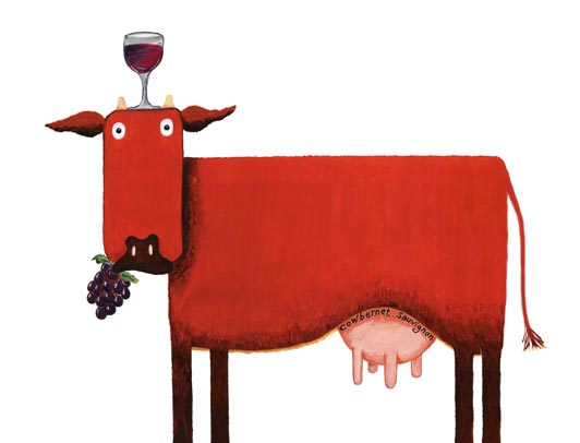 Red cow, red wine cow, cowbernet or cabernet cow,